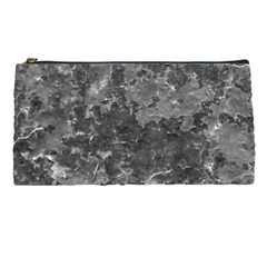 Dark Grey Abstract Grunge Texture Print Pencil Case by dflcprintsclothing