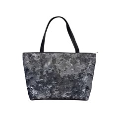 Dark Grey Abstract Grunge Texture Print Classic Shoulder Handbag by dflcprintsclothing