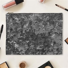 Dark Grey Abstract Grunge Texture Print Cosmetic Bag (xl)