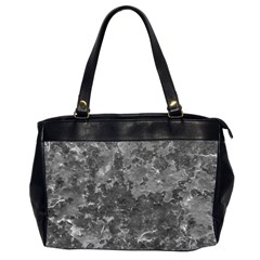 Dark Grey Abstract Grunge Texture Print Oversize Office Handbag (2 Sides) by dflcprintsclothing