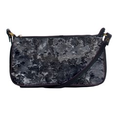 Dark Grey Abstract Grunge Texture Print Shoulder Clutch Bag by dflcprintsclothing