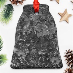 Dark Grey Abstract Grunge Texture Print Ornament (bell) by dflcprintsclothing