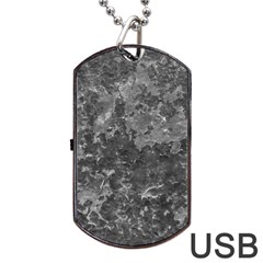 Dark Grey Abstract Grunge Texture Print Dog Tag Usb Flash (one Side) by dflcprintsclothing