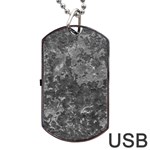 Dark Grey Abstract Grunge Texture Print Dog Tag USB Flash (Two Sides) Front