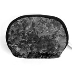 Dark Grey Abstract Grunge Texture Print Accessory Pouch (Medium) Front