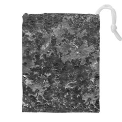 Dark Grey Abstract Grunge Texture Print Drawstring Pouch (4xl) by dflcprintsclothing