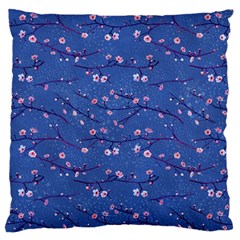 Branches With Peach Flowers Large Flano Cushion Case (Two Sides)