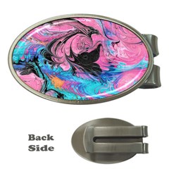 Marbling Abstract Money Clips (oval)  by kaleidomarblingart