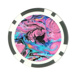 Marbling Abstract Poker Chip Card Guard by kaleidomarblingart