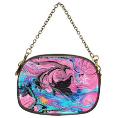 Marbling Abstract Chain Purse (one Side) by kaleidomarblingart