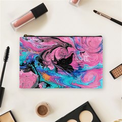 Marbling Abstract Cosmetic Bag (medium) by kaleidomarblingart