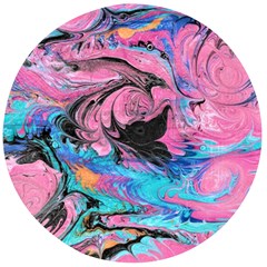 Marbling Abstract Wooden Bottle Opener (round) by kaleidomarblingart