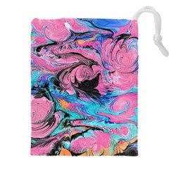 Marbling Abstract Drawstring Pouch (4xl) by kaleidomarblingart