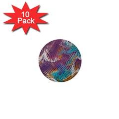 Painted Feathers 1  Mini Buttons (10 Pack)  by kaleidomarblingart