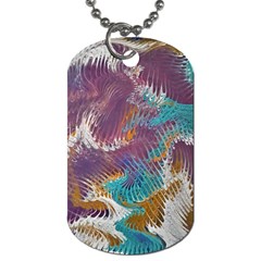 Painted Feathers Dog Tag (two Sides) by kaleidomarblingart