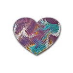 Painted feathers Rubber Coaster (Heart)  Front