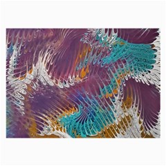 Painted Feathers Large Glasses Cloth (2 Sides) by kaleidomarblingart