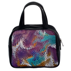 Painted Feathers Classic Handbag (two Sides) by kaleidomarblingart