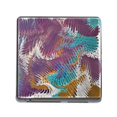 Painted Feathers Memory Card Reader (square 5 Slot) by kaleidomarblingart