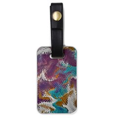 Painted Feathers Luggage Tag (one Side) by kaleidomarblingart