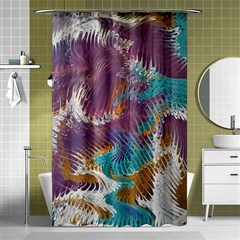 Painted Feathers Shower Curtain 48  X 72  (small)  by kaleidomarblingart