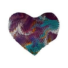 Painted Feathers Standard 16  Premium Heart Shape Cushions by kaleidomarblingart