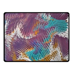 Painted Feathers Double Sided Fleece Blanket (small)  by kaleidomarblingart