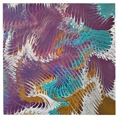 Painted Feathers Wooden Puzzle Square by kaleidomarblingart