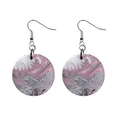 Painted Petals-marbling Mini Button Earrings by kaleidomarblingart