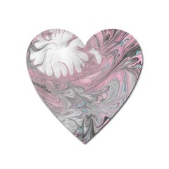 Painted Petals-marbling Heart Magnet by kaleidomarblingart