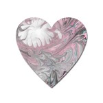 Painted petals-marbling Heart Magnet Front