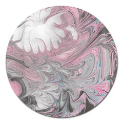 Painted Petals-marbling Magnet 5  (round) by kaleidomarblingart