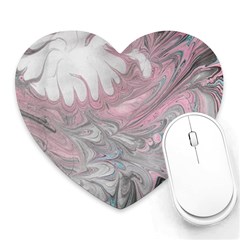 Painted Petals-marbling Heart Mousepads by kaleidomarblingart