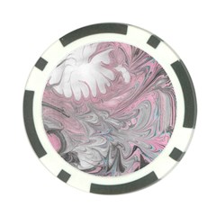 Painted Petals-marbling Poker Chip Card Guard by kaleidomarblingart