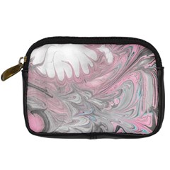 Painted Petals-marbling Digital Camera Leather Case by kaleidomarblingart