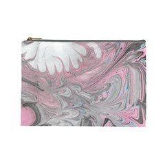 Painted Petals-marbling Cosmetic Bag (large) by kaleidomarblingart