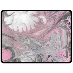 Painted Petals-marbling Double Sided Fleece Blanket (large)  by kaleidomarblingart