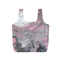 Painted Petals-marbling Full Print Recycle Bag (s) by kaleidomarblingart