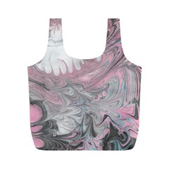 Painted Petals-marbling Full Print Recycle Bag (m)