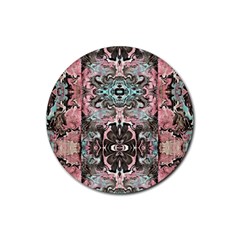 Velvet Marbling Module Rubber Coaster (round)  by kaleidomarblingart