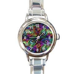 Peacockmania Round Italian Charm Watch