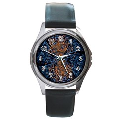 Fractal Galaxy Round Metal Watch by MRNStudios