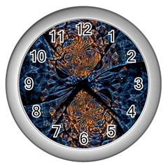 Fractal Galaxy Wall Clock (silver) by MRNStudios