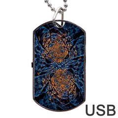 Fractal Galaxy Dog Tag Usb Flash (one Side) by MRNStudios