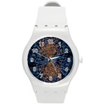 Fractal Galaxy Round Plastic Sport Watch (M) Front