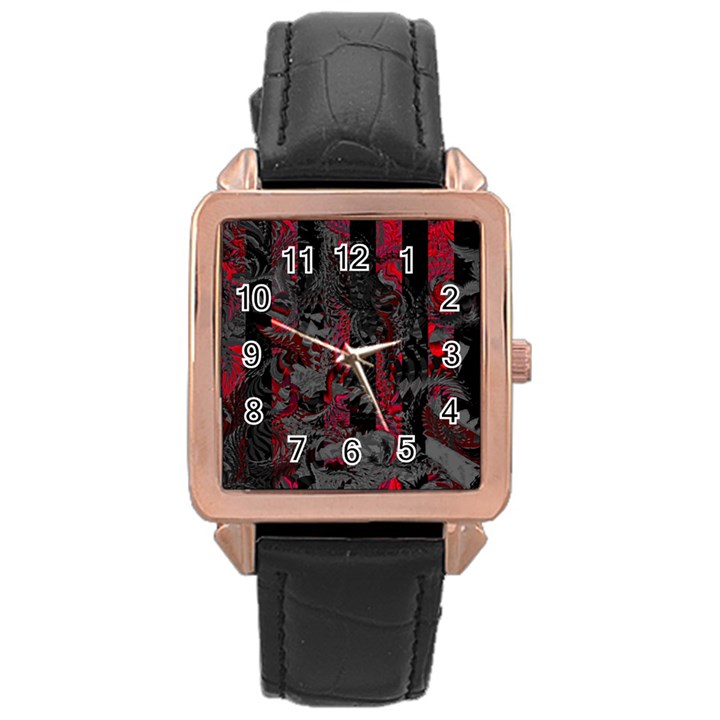 Gates Of Hell Rose Gold Leather Watch 