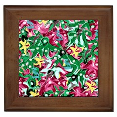 Floral-diamonte Framed Tile