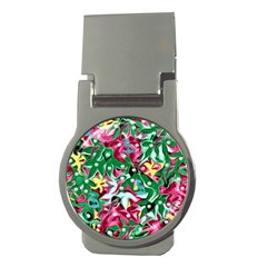 Floral-diamonte Money Clips (Round) 