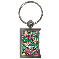 Floral-diamonte Key Chain (Rectangle)