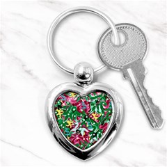 Floral-diamonte Key Chain (Heart)